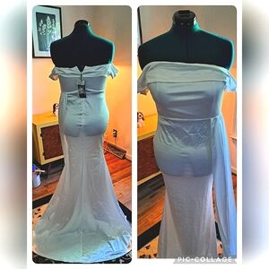 Old Hollywood liquid satin wedding dress size XL